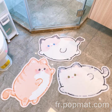 Design personnalisé tapis de bain en caoutchouc imprimé mignon de chat